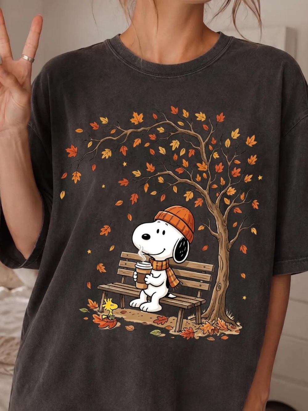 Autumn Graphic Tee - Dark Chocolate
